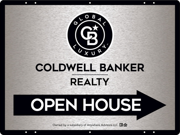 Directional Office Open House Sign Panel, 18h x 24w, 3MM Brushed Aluminum Composite