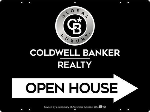 Directional Office Open House Sign Panel, 18h x 24w, Steel