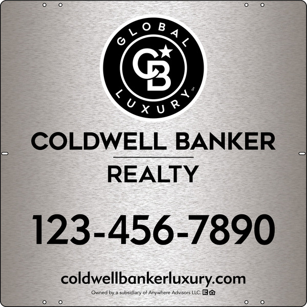 Office Sign Panel, 24h x 24w, 3MM Brushed Aluminum Composite