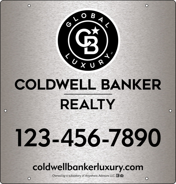 Office Hanging Sign Panel, 25h x 24w, 3MM Brushed Aluminum Composite