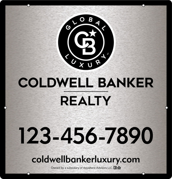 Office Hanging Sign Panel, 25h x 24w, 3MM Brushed Aluminum Composite