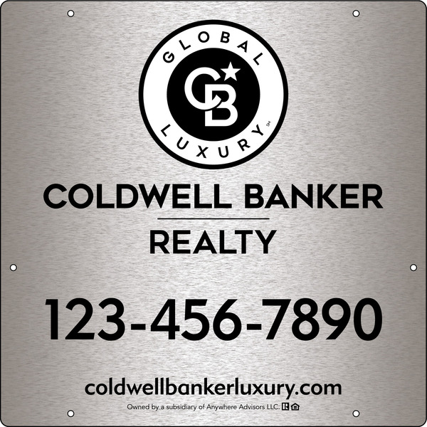 Office Hanging Sign Panel, 24h x 24w, 3MM Brushed Aluminum Composite