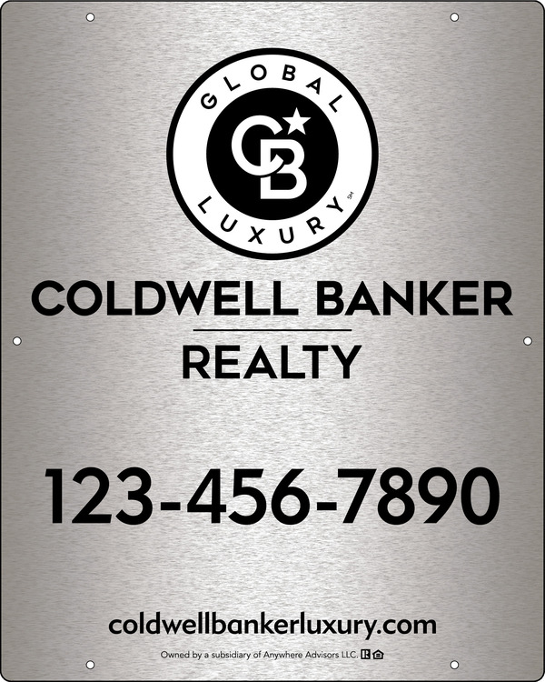 Office Hanging Sign Panel, 30h x 24w, 3MM Brushed Aluminum Composite