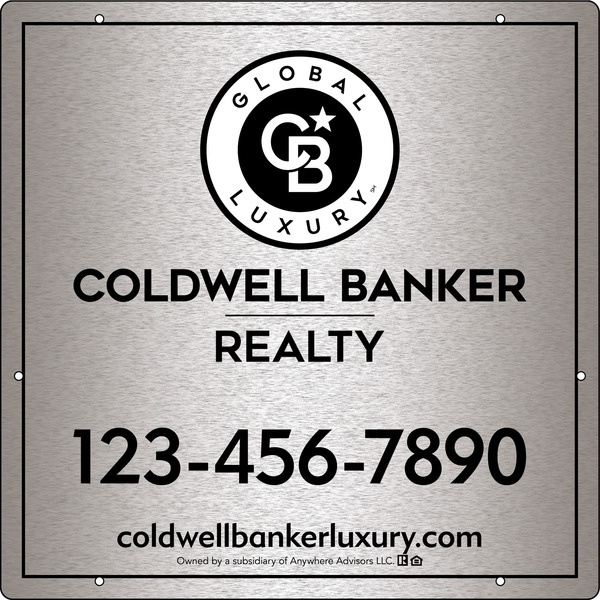 Office Hanging Sign Panel, 24h x 24w, 3MM Brushed Aluminum Composite