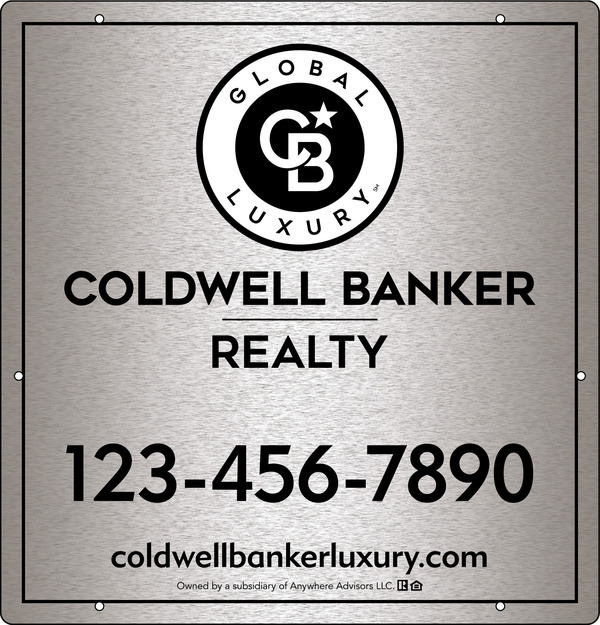 Office Hanging Sign Panel, 25h x 24w, 3MM Brushed Aluminum Composite