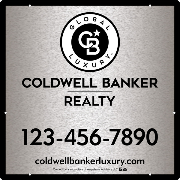 Office Hanging Sign Panel, 24h x 24w, 3MM Brushed Aluminum Composite