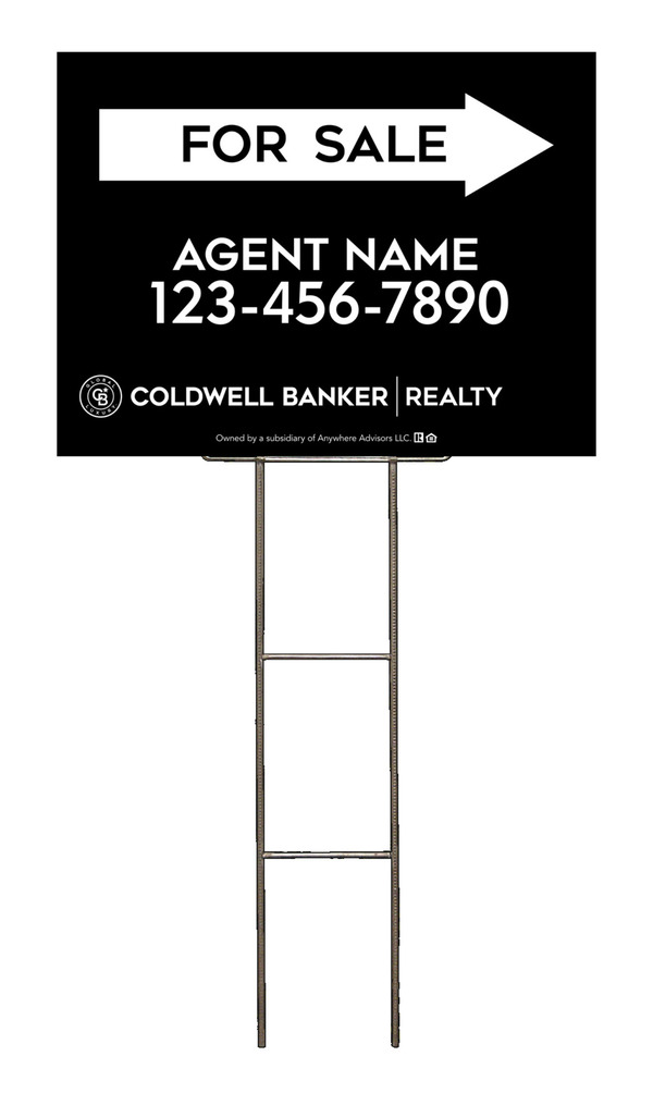 Wire H-Stake and Agent For Sale Sign Panel Unit, 18h x 24w, 4mm Corrugated