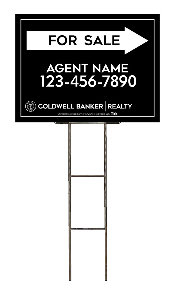 Wire H-Stake and Agent For Sale Sign Panel Unit, 18h x 24w, 4mm Corrugated