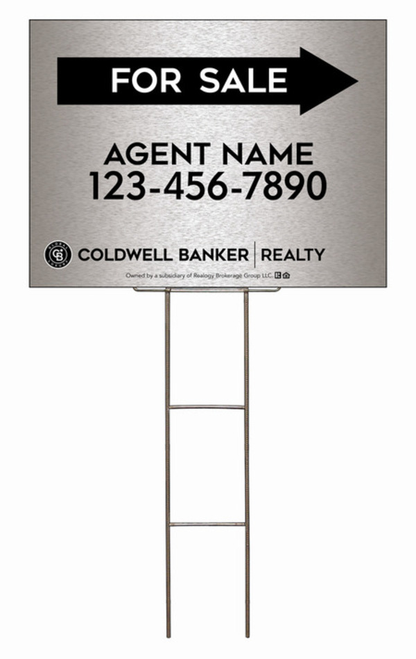 Wire H-Stake and Agent For Sale Sign Panel Unit, 18h x 24w, 4mm Corrugated