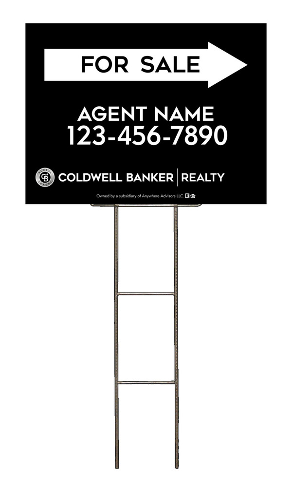 Wire H-Stake and Agent For Sale Sign Panel Unit, 18h x 24w, 4mm Corrugated