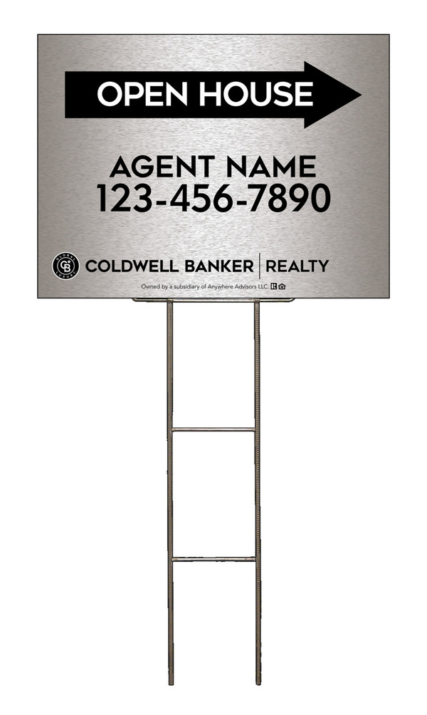 Wire H-Stake and Agent Open House Sign Panel Unit, 18h x 24w, 4mm Corrugated