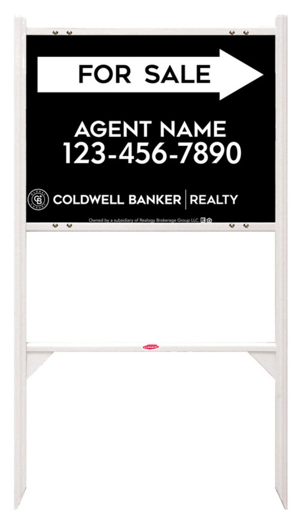 Angle Iron Frame and Agent For Sale Sign Panel Unit, 18h x 24w, Steel