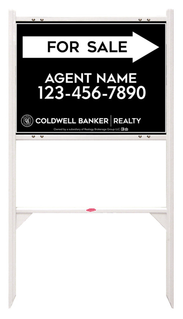 Angle Iron Frame and Agent For Sale Sign Panel Unit, 18h x 24w, Steel