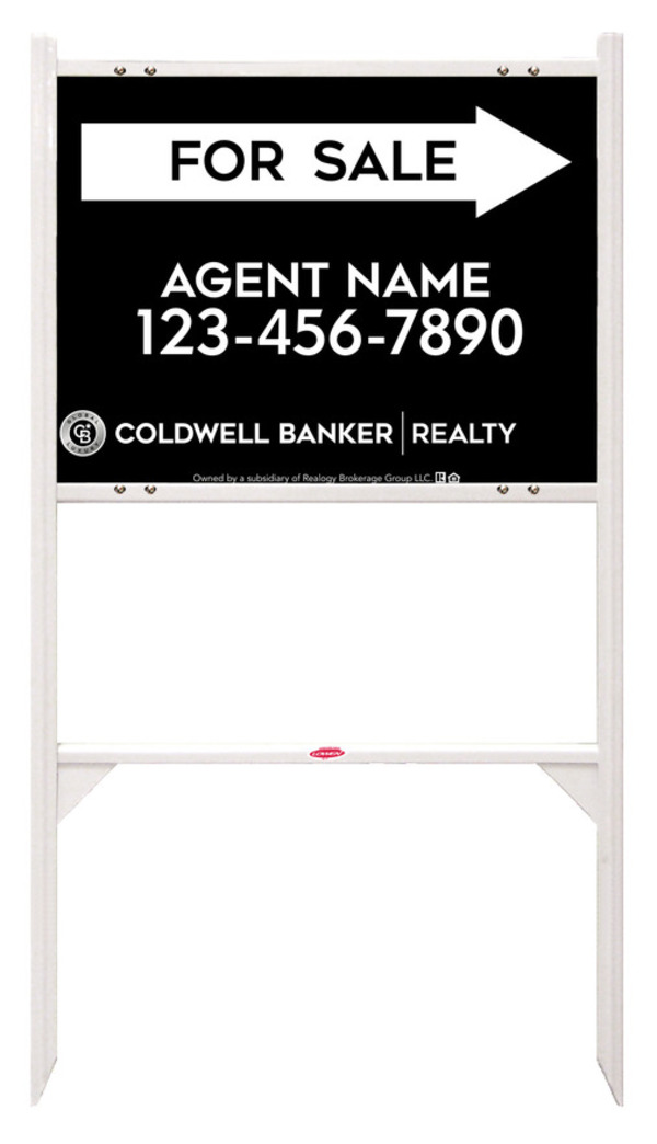 Angle Iron Frame and Agent For Sale Sign Panel Unit, 18h x 24w, Steel
