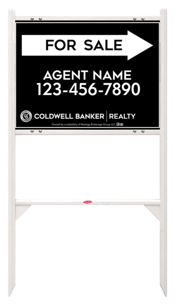 Angle Iron Frame and Agent For Sale Sign Panel Unit, 18h x 24w, Steel