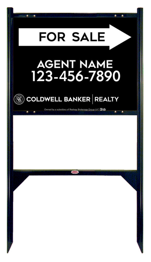 Angle Iron Frame and Agent For Sale Sign Panel Unit, 18h x 24w, Steel