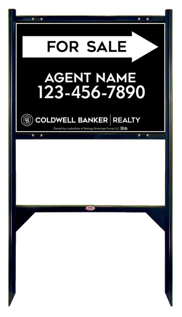 Angle Iron Frame and Agent For Sale Sign Panel Unit, 18h x 24w, Steel