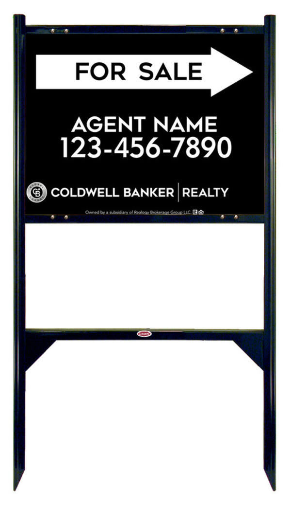 Angle Iron Frame and Agent For Sale Sign Panel Unit, 18h x 24w, Steel