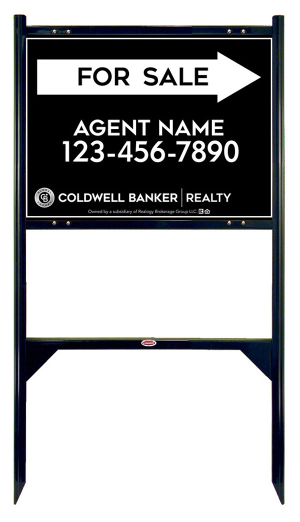 Angle Iron Frame and Agent For Sale Sign Panel Unit, 18h x 24w, Steel
