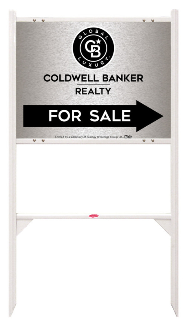 Angle Iron Frame and Office For Sale Sign Panel Unit, 18h x 24w, Brushed Aluminum Composite