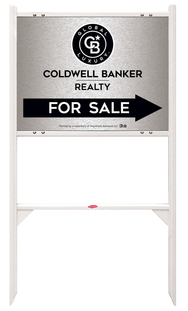 Angle Iron Frame and Office For Sale Sign Panel Unit, 18h x 24w, Brushed Aluminum Composite