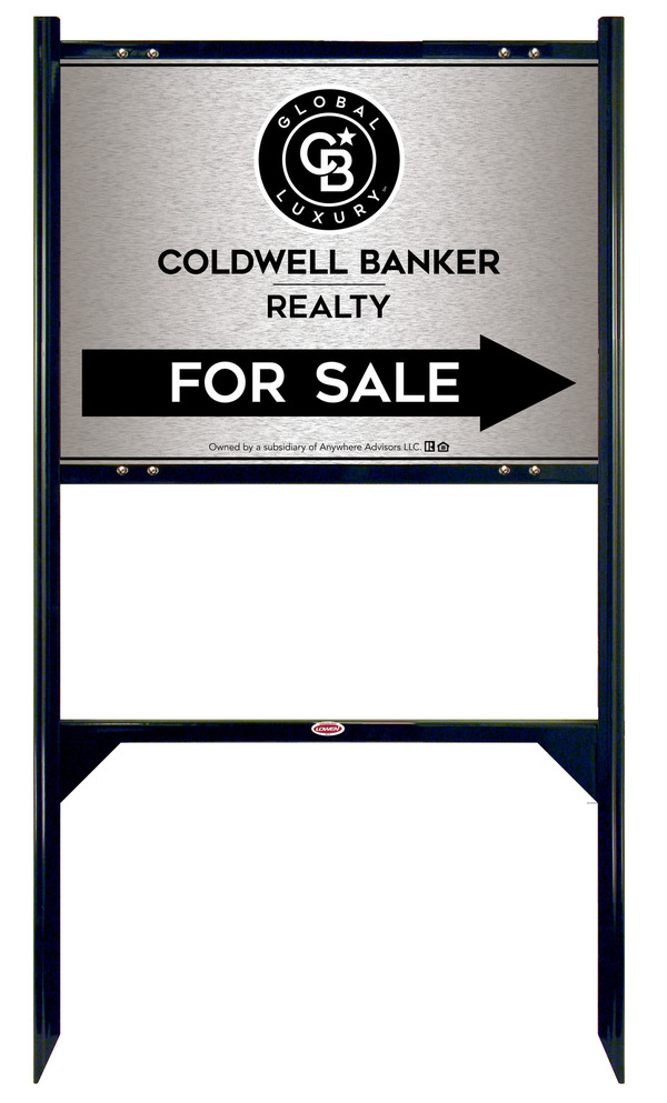Angle Iron Frame and Office For Sale Sign Panel Unit, 18h x 24w, Brushed Aluminum Composite