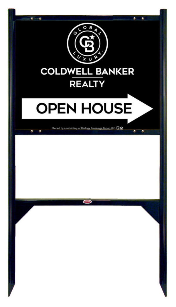 Angle Iron Frame and Office Open House Sign Panel Unit, 18h x 24w, Steel
