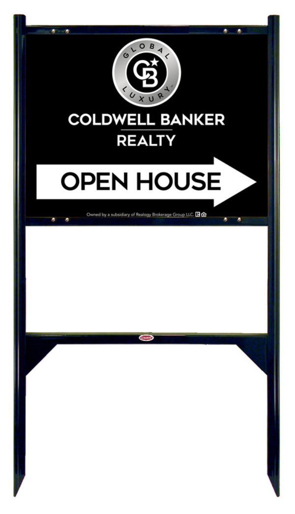 Angle Iron Frame and Office Open House Sign Panel Unit, 18h x 24w, Steel