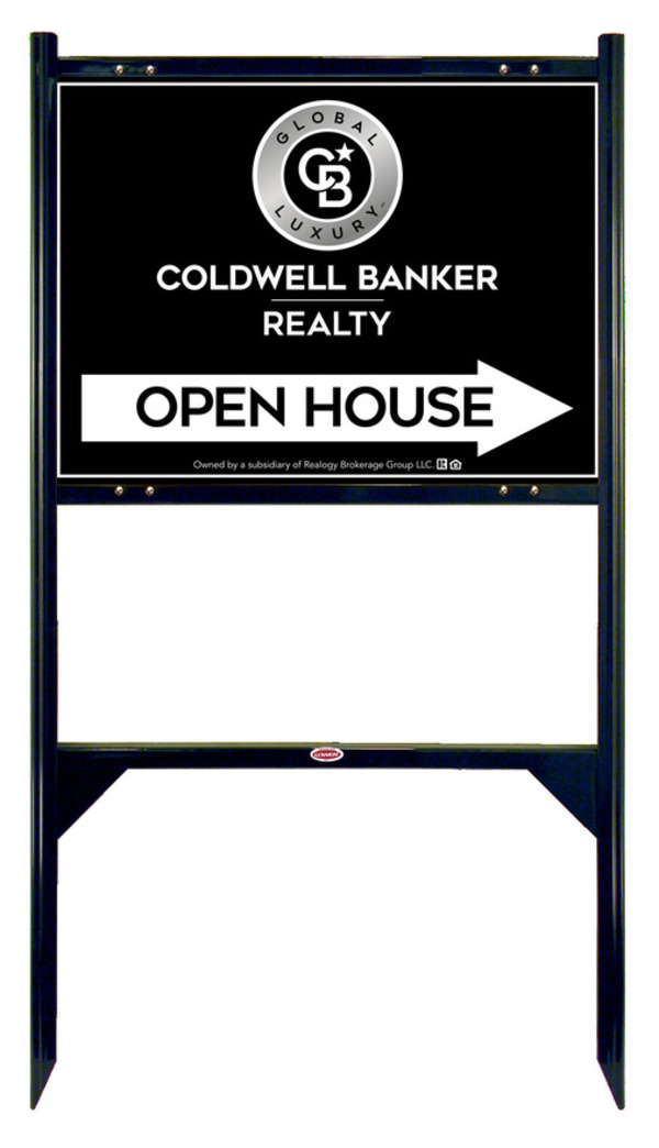 Angle Iron Frame and Office Open House Sign Panel Unit, 18h x 24w, Steel