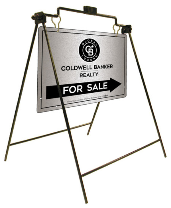 Swinging A-Frame and Office For Sale Sign Panel Unit, 18h x 24w, Brushed Aluminum Composite