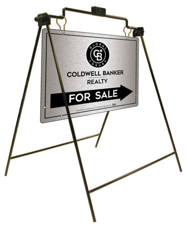 Swinging A-Frame and Office For Sale Sign Panel Unit, 18h x 24w, Brushed Aluminum Composite