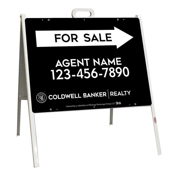 A-Frame and Agent For Sale Sign Panel Unit, 18h x 24w, Steel