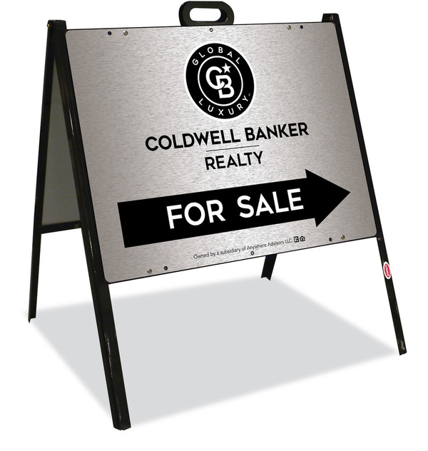 A-Frame and Office For Sale Sign Panel Unit, 18h x 24w, Brushed Aluminum Composite