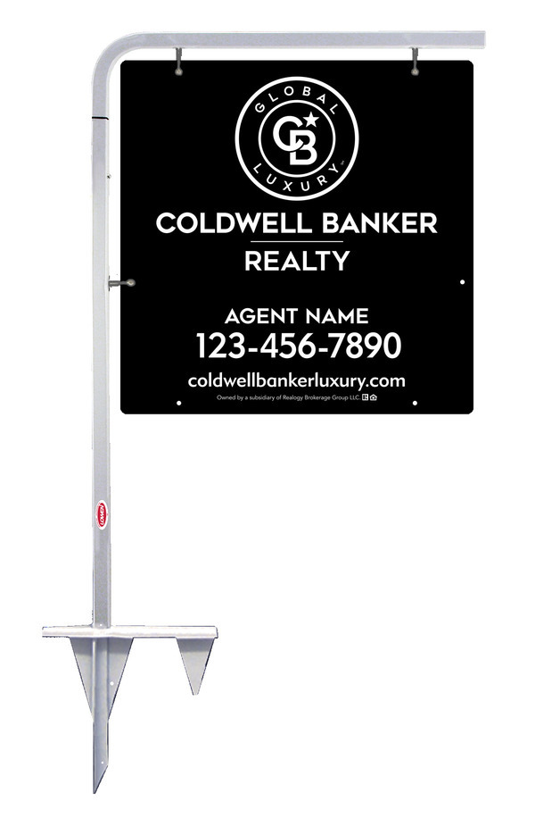 Tubluar Stake and Agent Sign Panel Unit, 24h x 24w, Poly