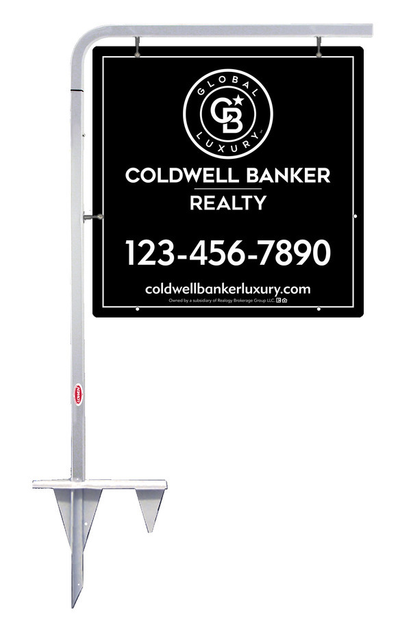 Tubular Stake and Office Sign Panel Unit, 24h x 24w, Poly