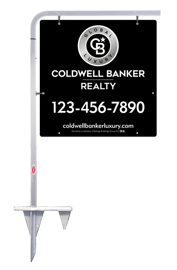 Tubular Stake and Office Sign Panel Unit, 24h x 24w, Poly