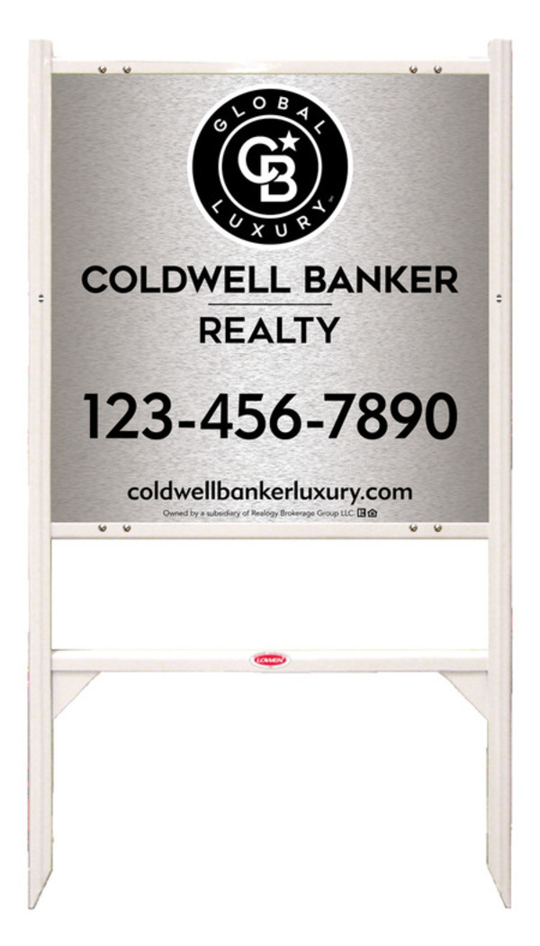 Angle Iron Frame and Office Sign Panel Unit, 24h x 24w, Brushed Aluminum Composite