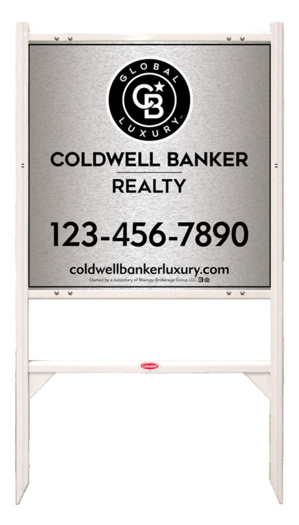 Angle Iron Frame and Office Sign Panel Unit, 24h x 24w, Brushed Aluminum Composite