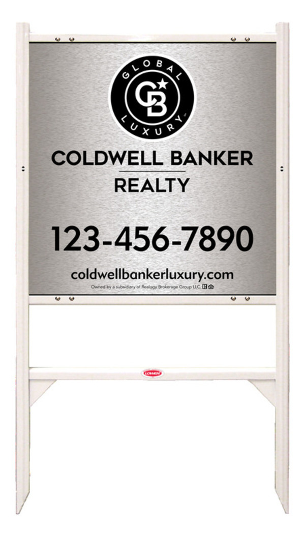 Angle Iron Frame and Office Sign Panel Unit, 24h x 24w, Brushed Aluminum Composite