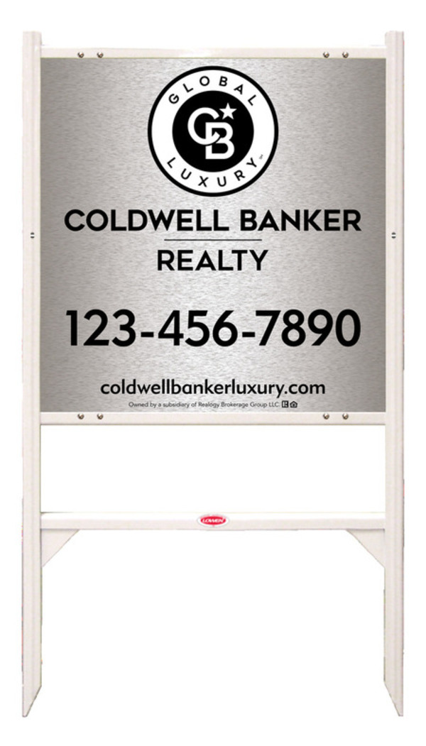 Angle Iron Frame and Office Sign Panel Unit, 24h x 24w, Brushed Aluminum Composite