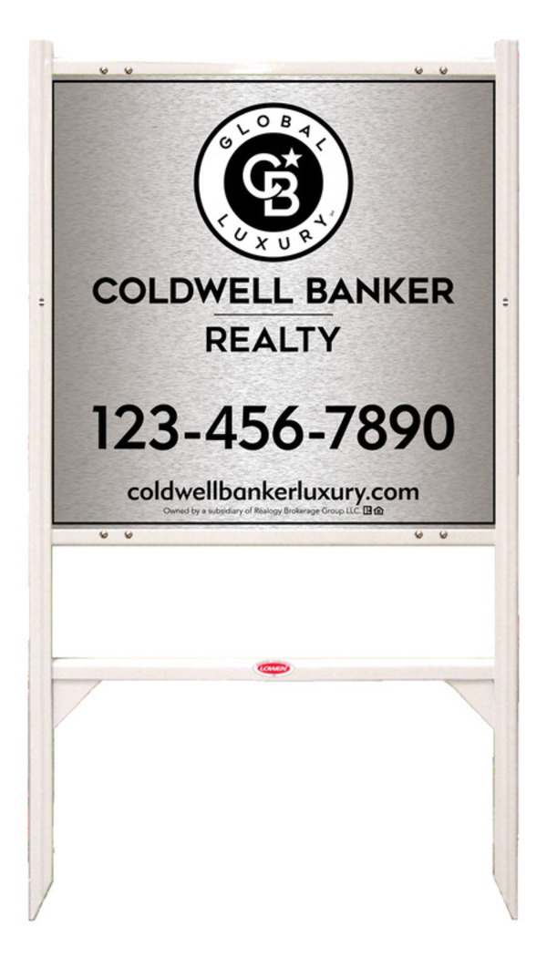 Angle Iron Frame and Office Sign Panel Unit, 24h x 24w, Brushed Aluminum Composite