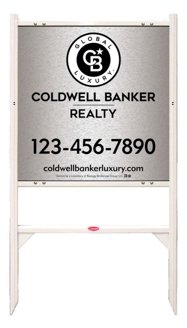 Angle Iron Frame and Office Sign Panel Unit, 24h x 24w, Brushed Aluminum Composite