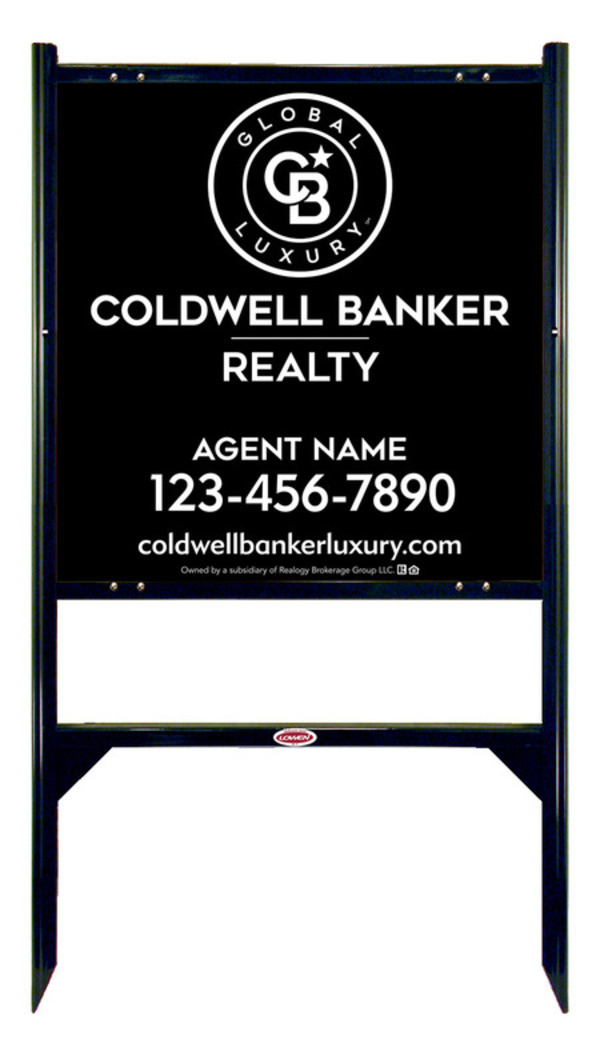 Angle Iron Frame and Agent Sign Panel Unit, 24h x 24w, Poly