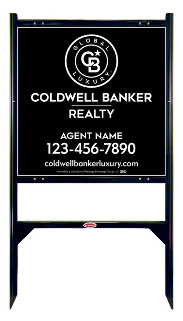 Angle Iron Frame and Agent Sign Panel Unit, 24h x 24w, Poly