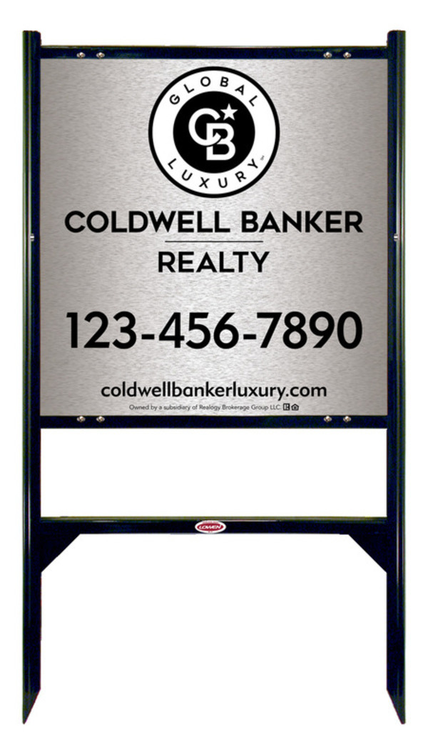 Angle Iron Frame and Office Sign Panel Unit, 24h x 24w, Brushed Aluminum Composite