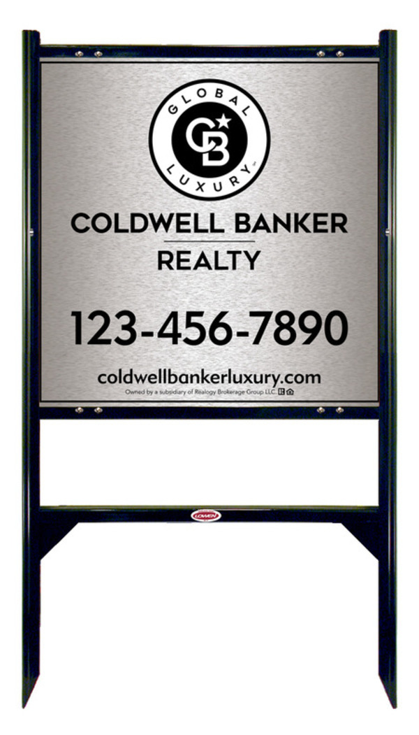 Angle Iron Frame and Office Sign Panel Unit, 24h x 24w, Brushed Aluminum Composite