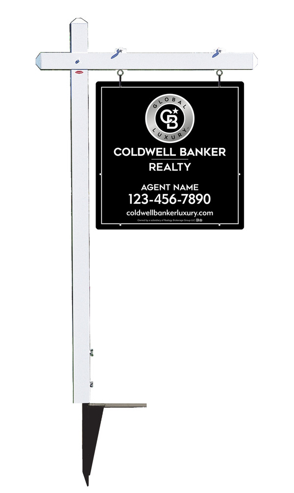 Sign Post and Agent Sign Panel Unit, 24h x 24w, Poly