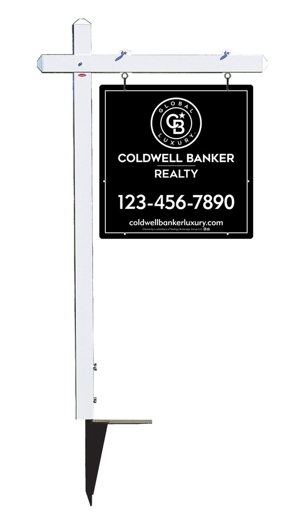 Sign Post and Office Sign Panel Unit, 24h x 24w, Poly