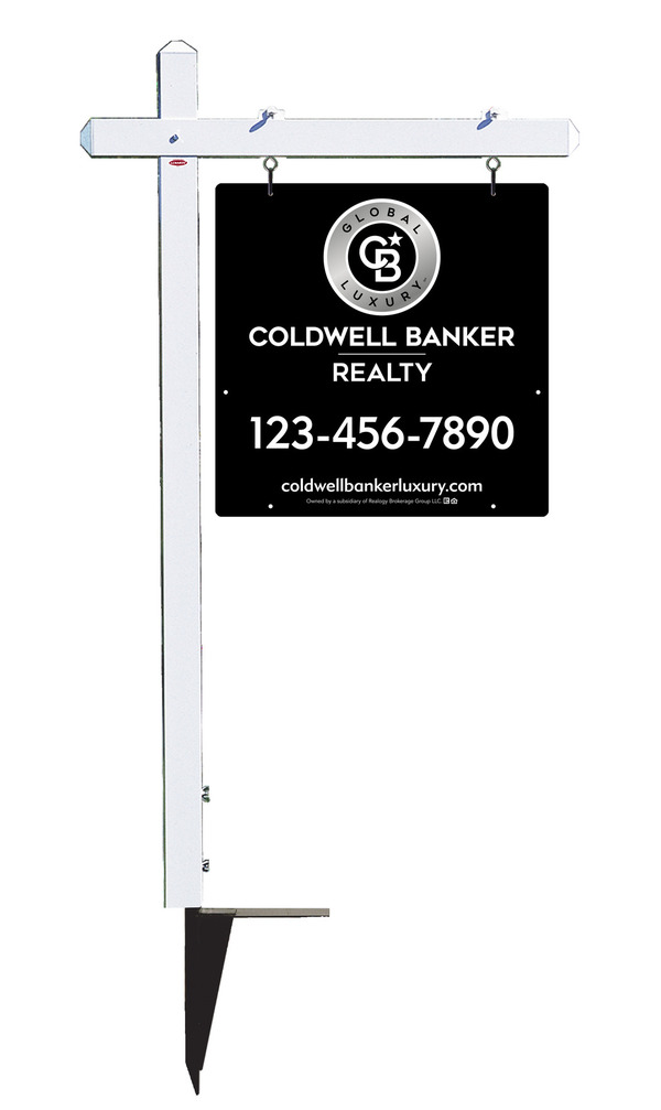 Sign Post and Office Sign Panel Unit, 24h x 24w, Poly