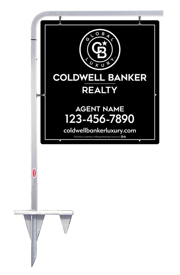 Tubular Stake and Agent Sign Panel Unit, 25h x 24w, Poly
